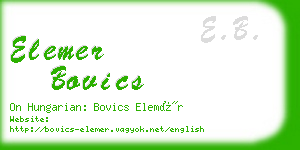 elemer bovics business card